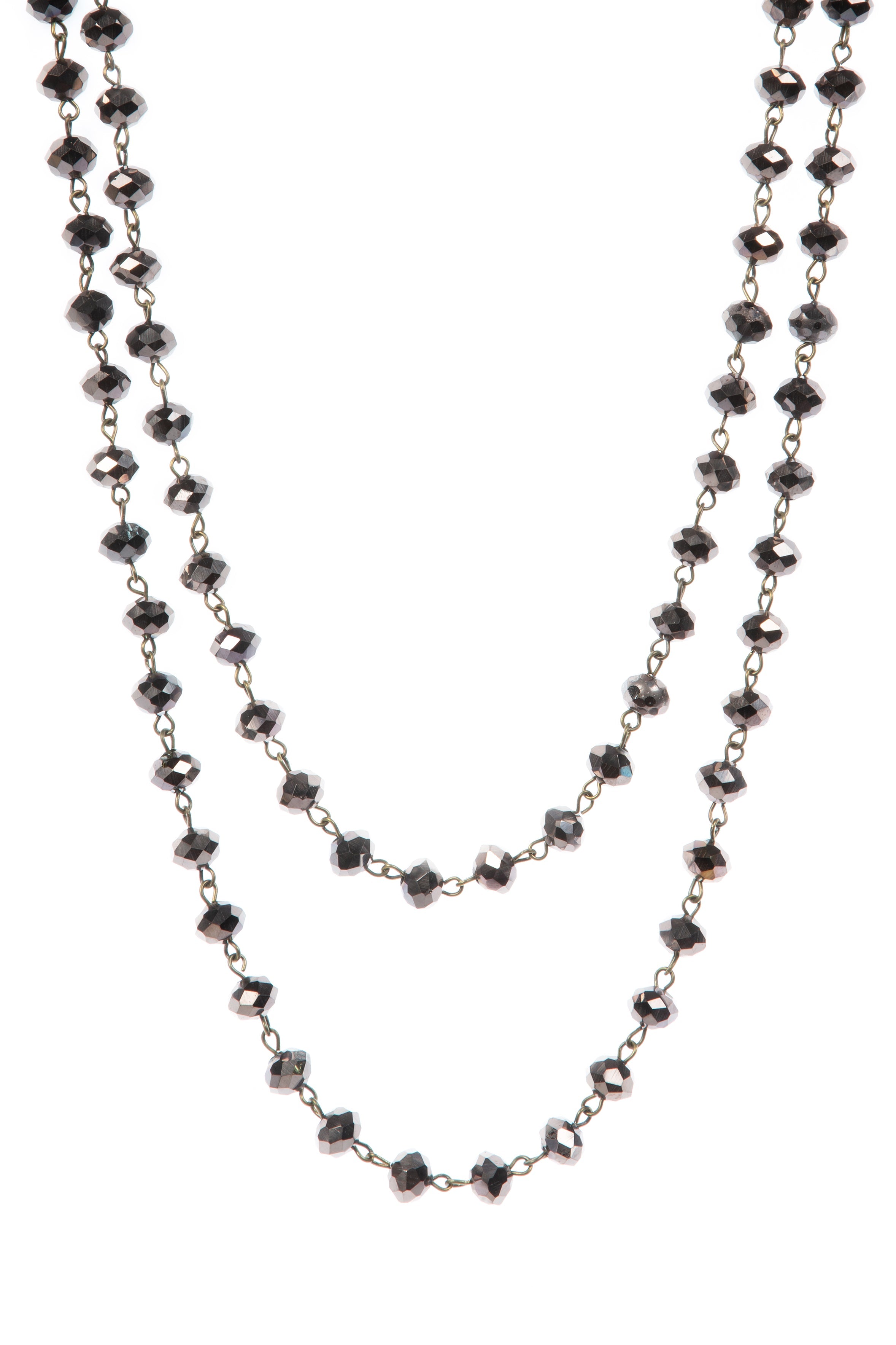 Crystal Beads Chain Necklace N1163-65-BZ