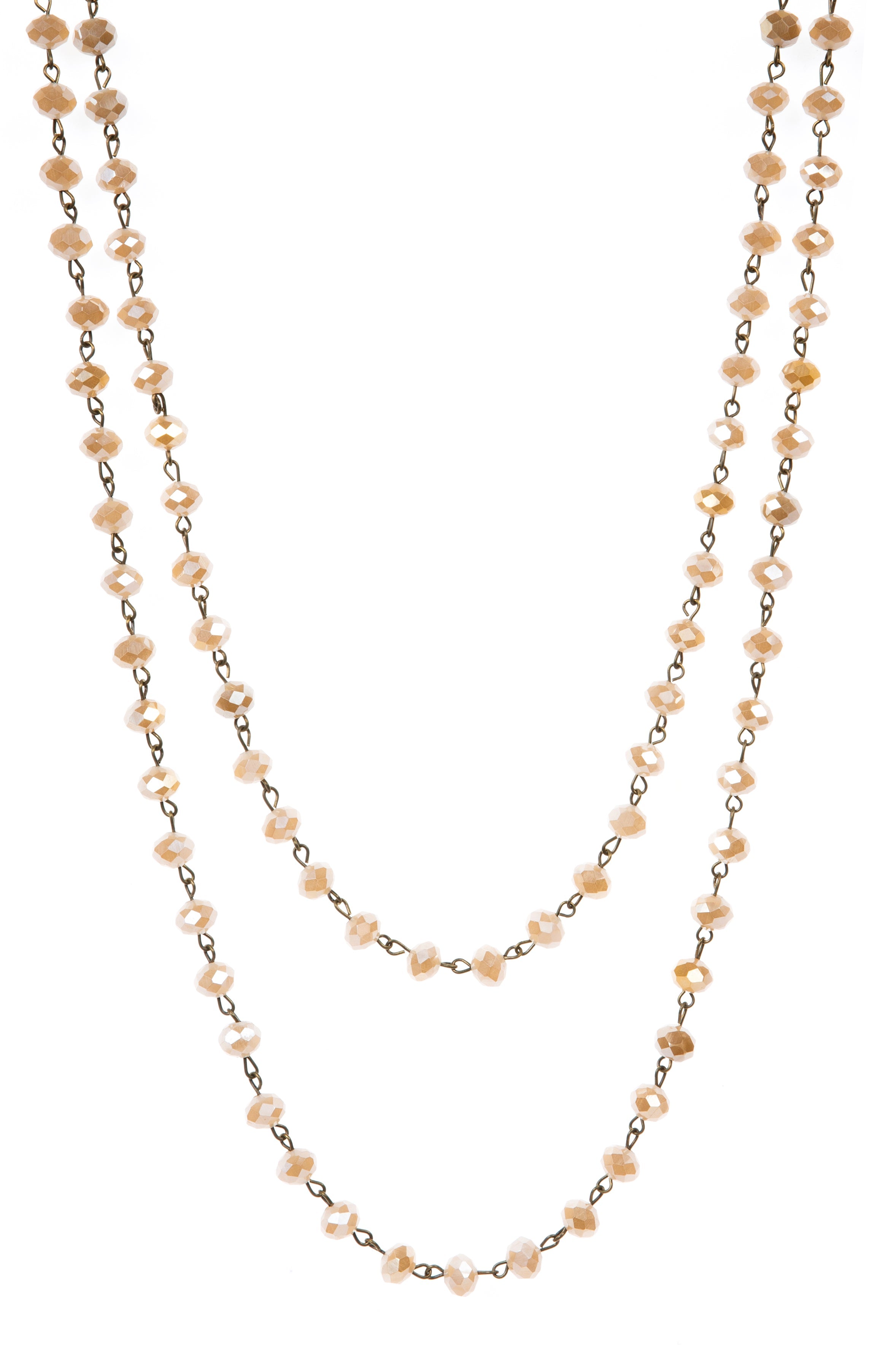 Crystal Beads Chain Necklace N1163-8-BZ