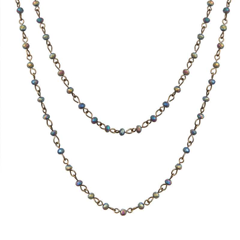 Crystal Beads Chain Necklace N1163-86-BZ