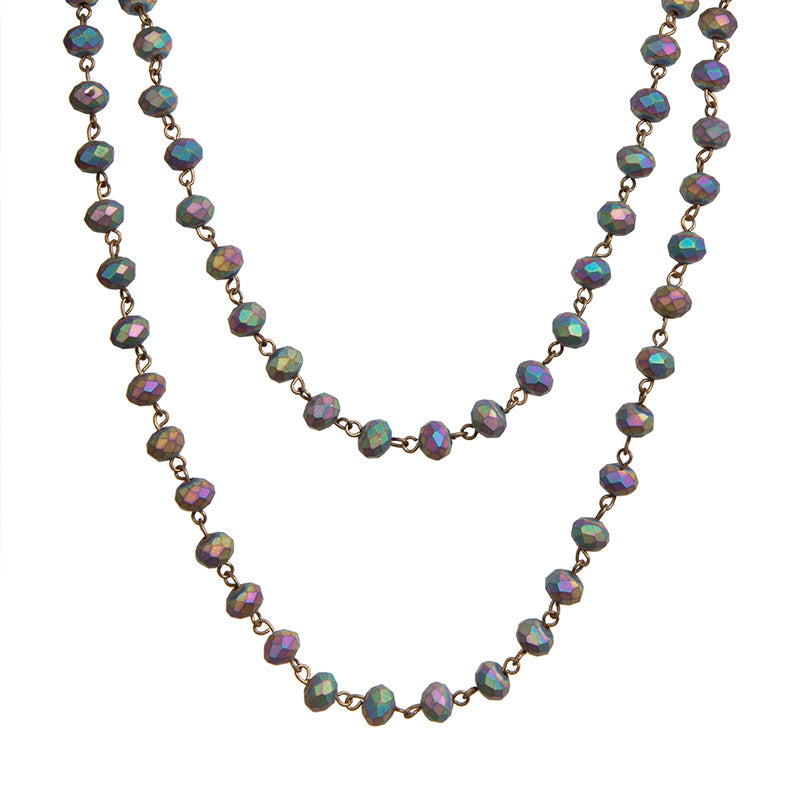 Crystal Beads Chain Necklace N1163-86-BZ