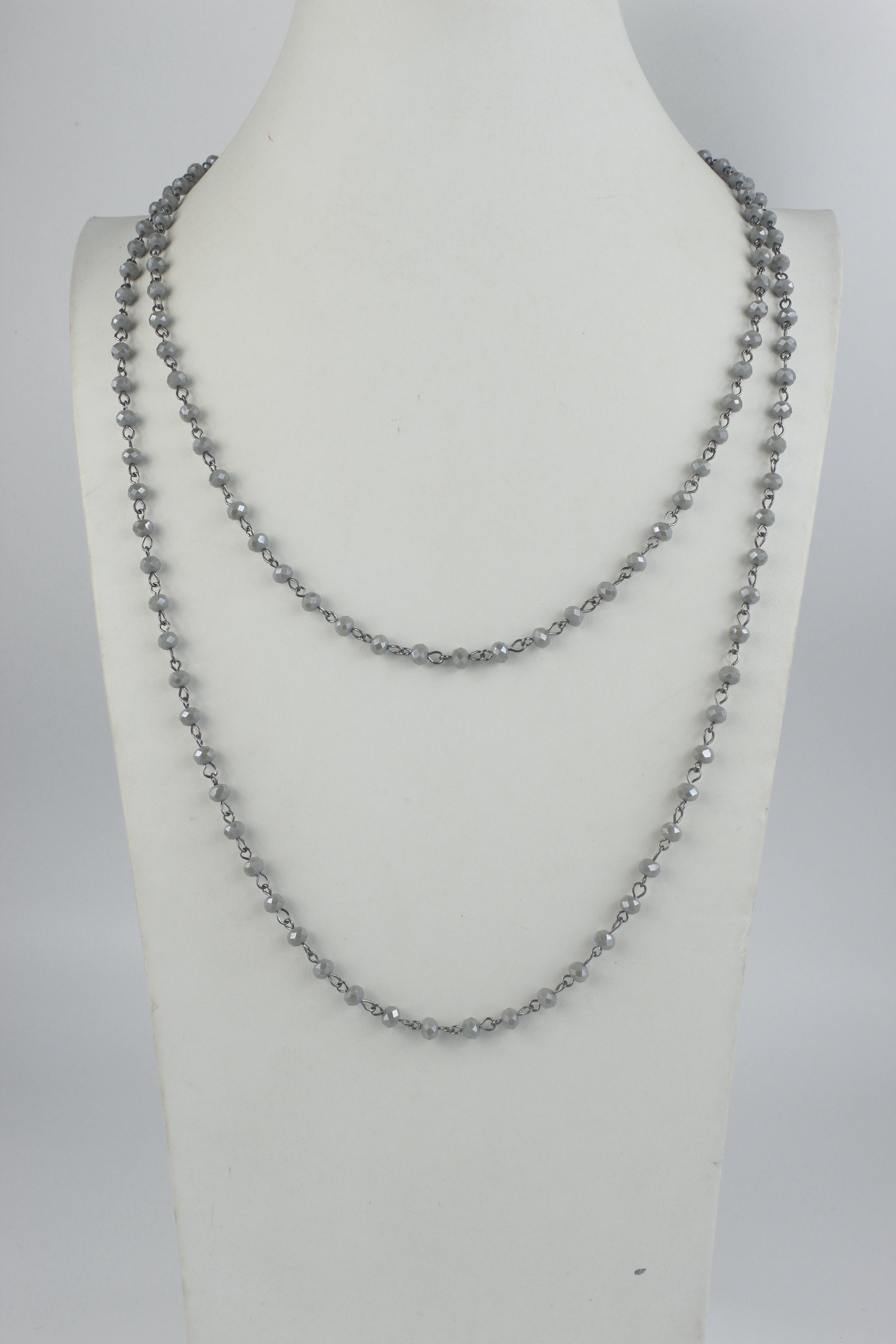 Crystal Beads Chain Necklace N1163-87