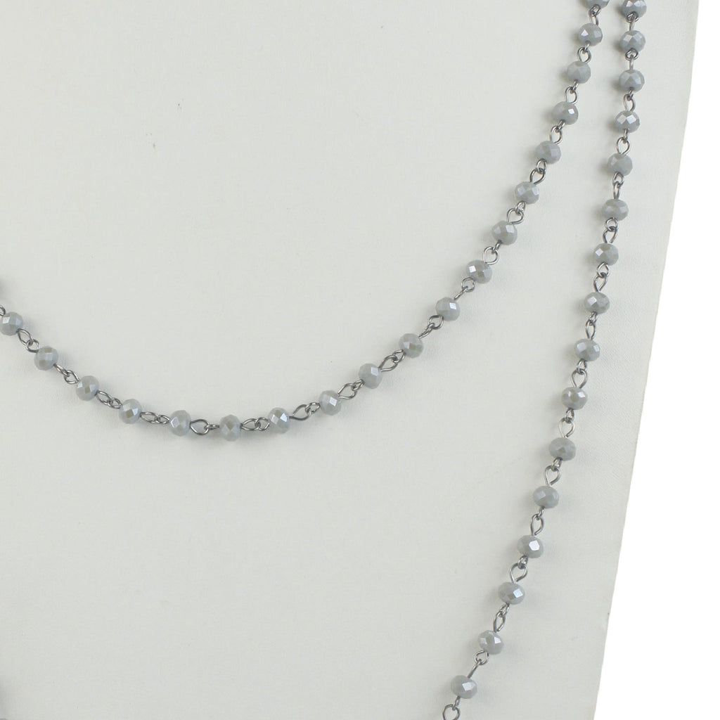 Crystal Beads Chain Necklace N1163-87