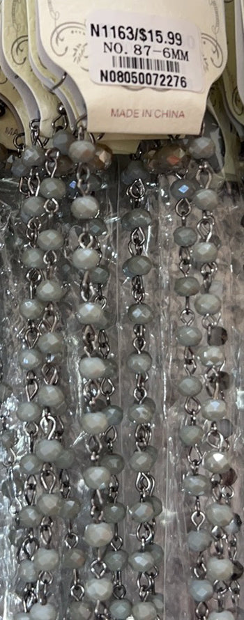 Crystal Beads Chain Necklace N1163-87