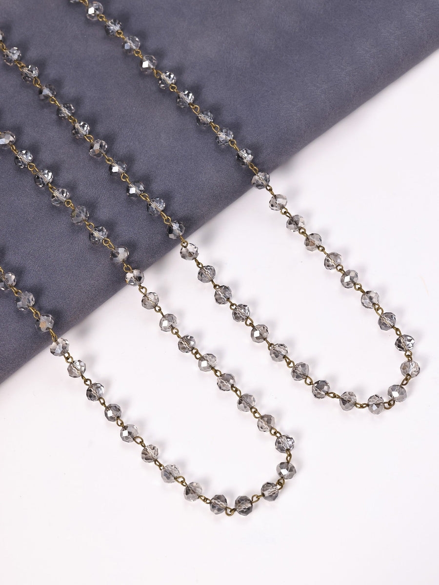 Crystal Beaded Chain Necklace N1163-11-BZ