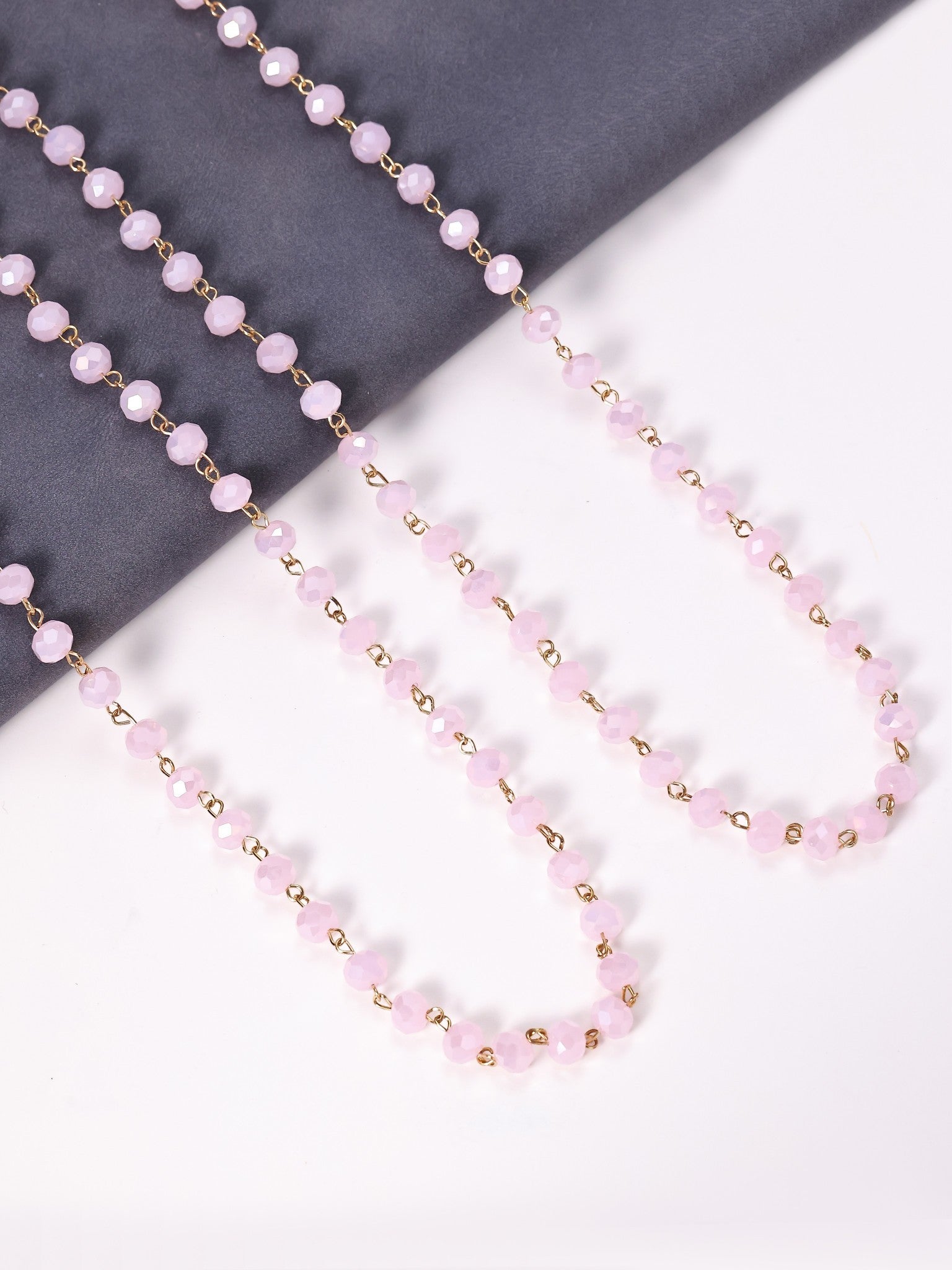 Crystal Beads Chain Necklace N1163-120-GD