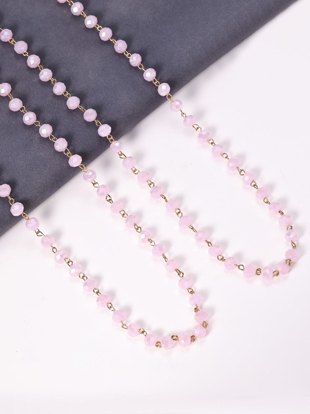 Crystal Beads Chain Necklace N1163-120-GD