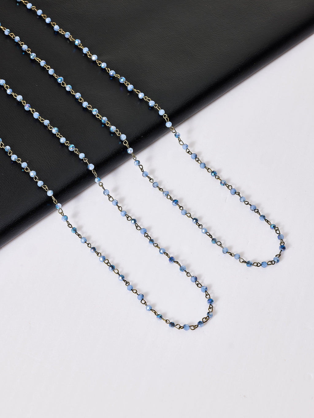 Crystal Beads Chain Necklace N1163-124-Bronze
