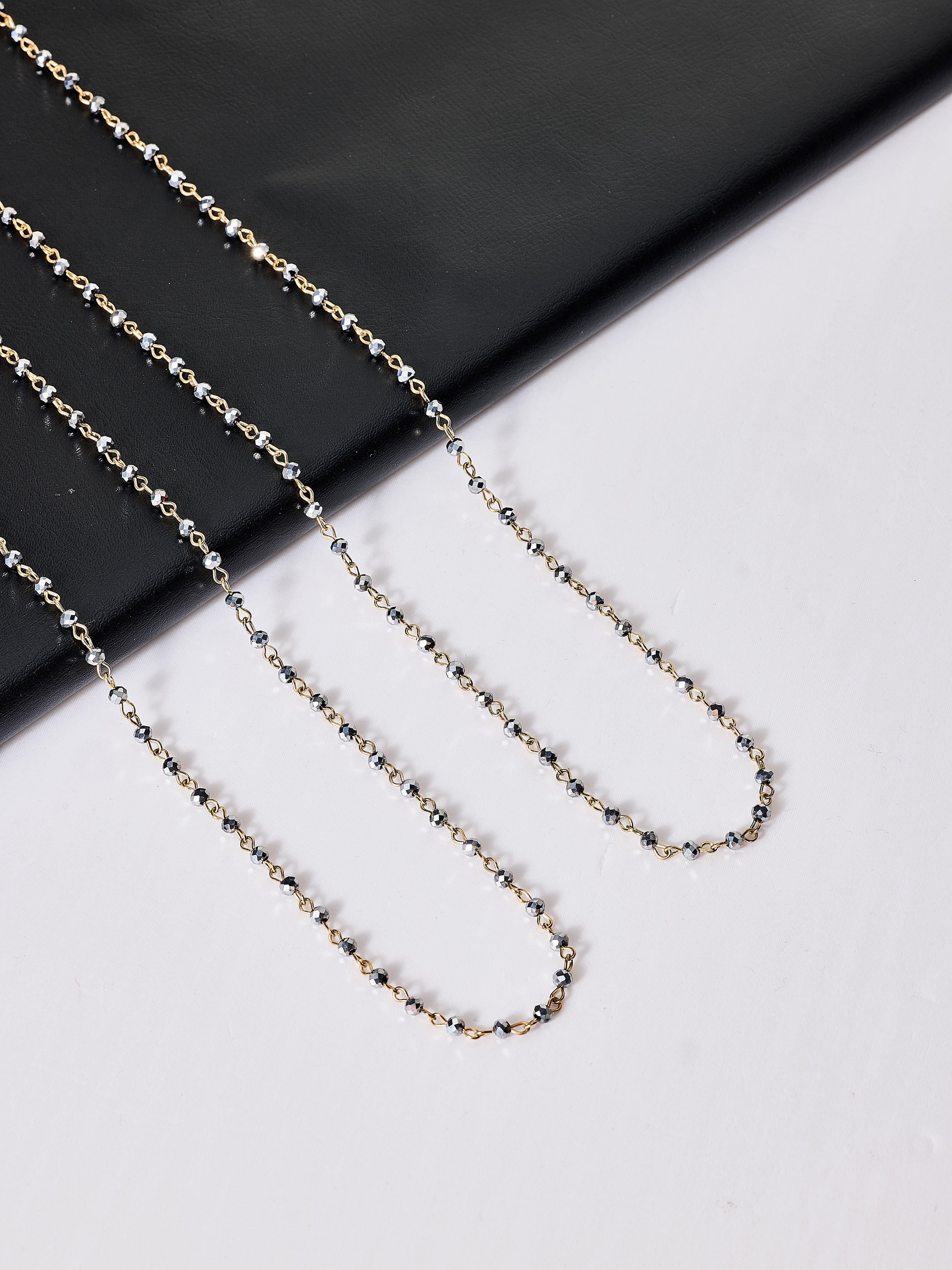 Crystal Beads Chain Necklace N1163-35