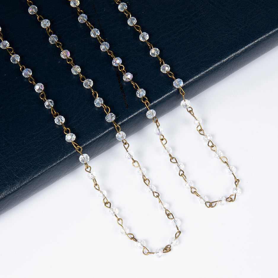Crystal Beads Chain Necklace N1163-205 4MM