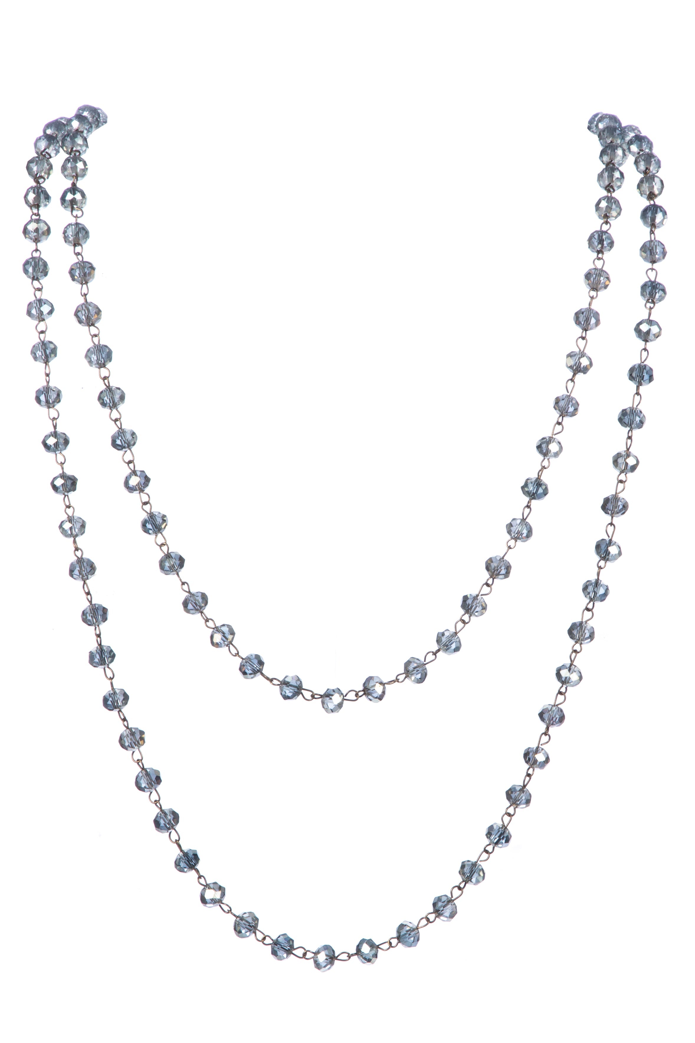 Crystal Beads Chain Necklace N1163-184-BZ