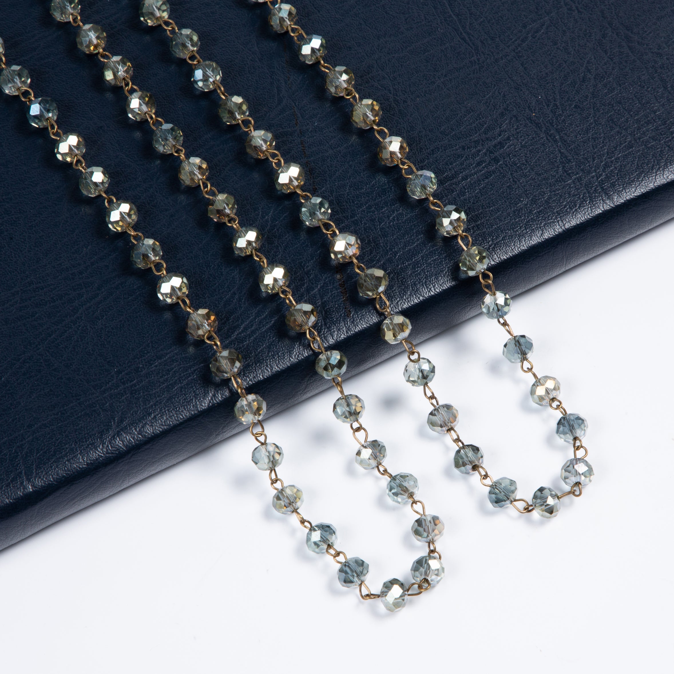 Crystal Beads Chain Necklace N1163-184-BZ