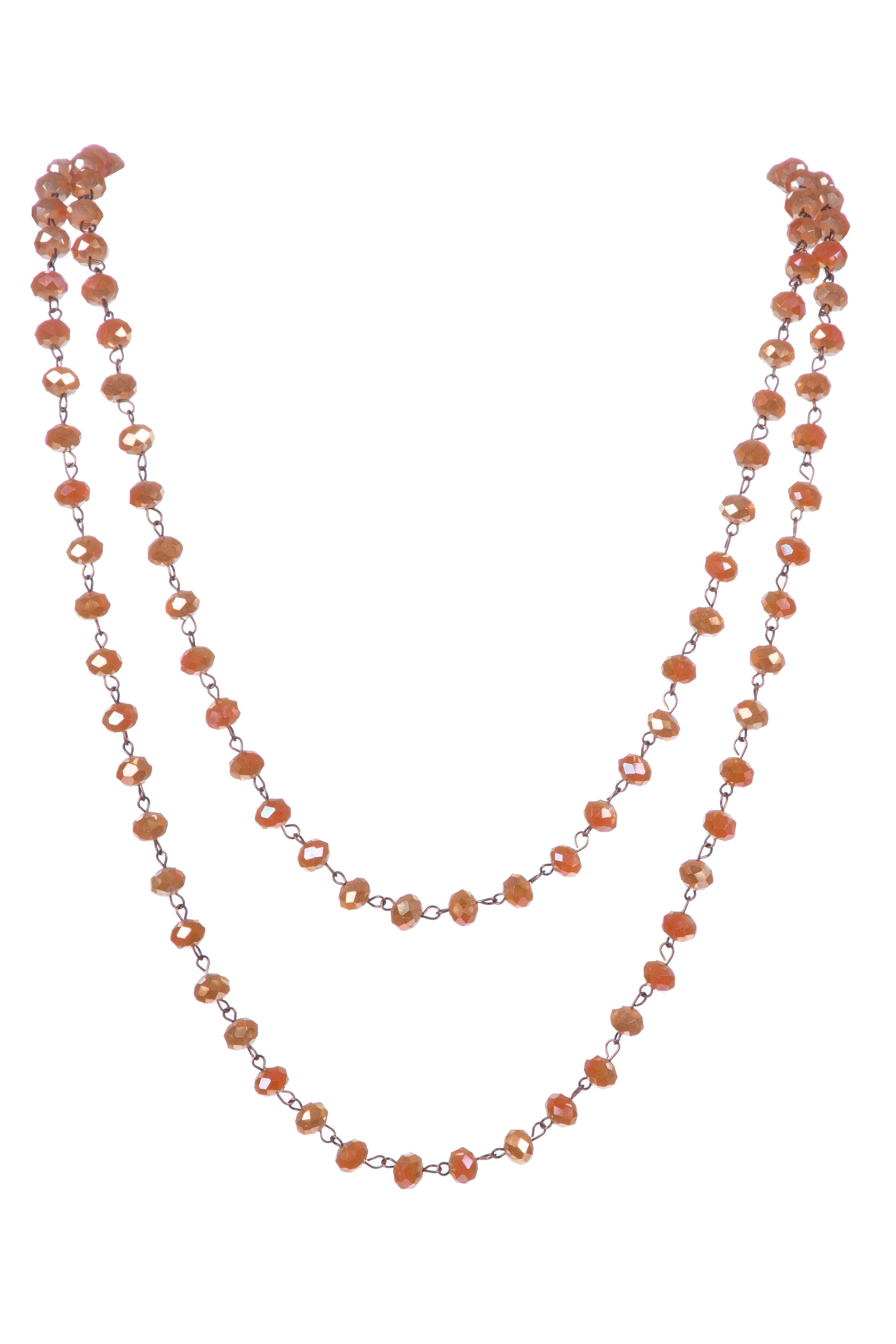 Crystal Beads Chain Necklace N1163-188-CR