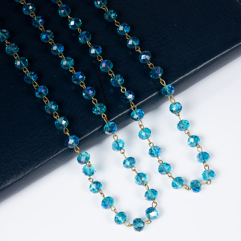 Crystal Beads Chain Necklace N1163-195 8MM