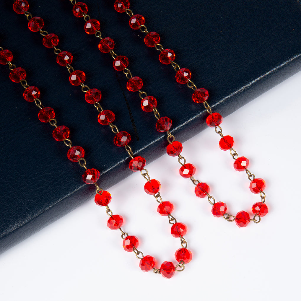 Crystal Beads Chain Necklace  N1163-196-BZ