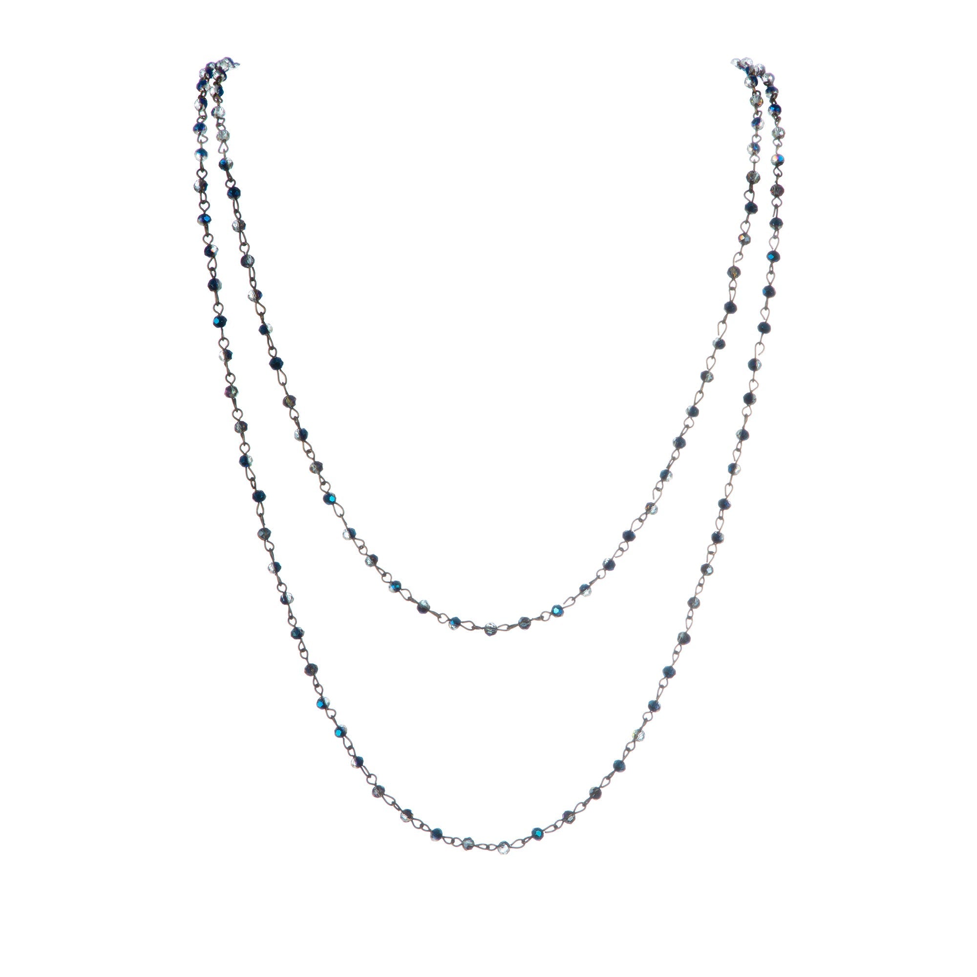 Crystal Beads Chain Necklace N1163-183-BZ