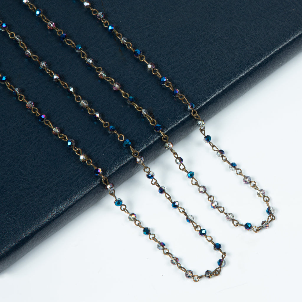 Crystal Beads Chain Necklace N1163-183-BZ