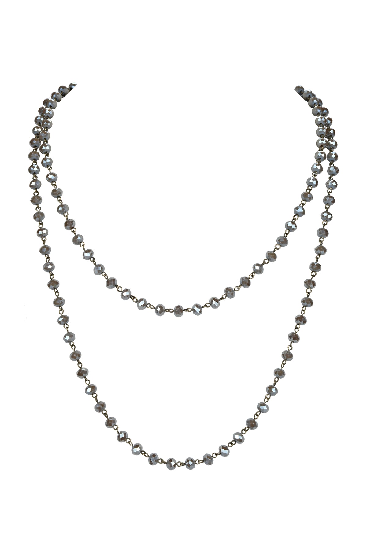 Crystal Beads Chain Necklace N1163-63-BZ