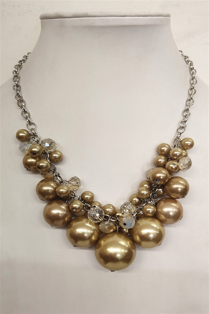 Adjustable Pearl Crystal Necklaces N1550