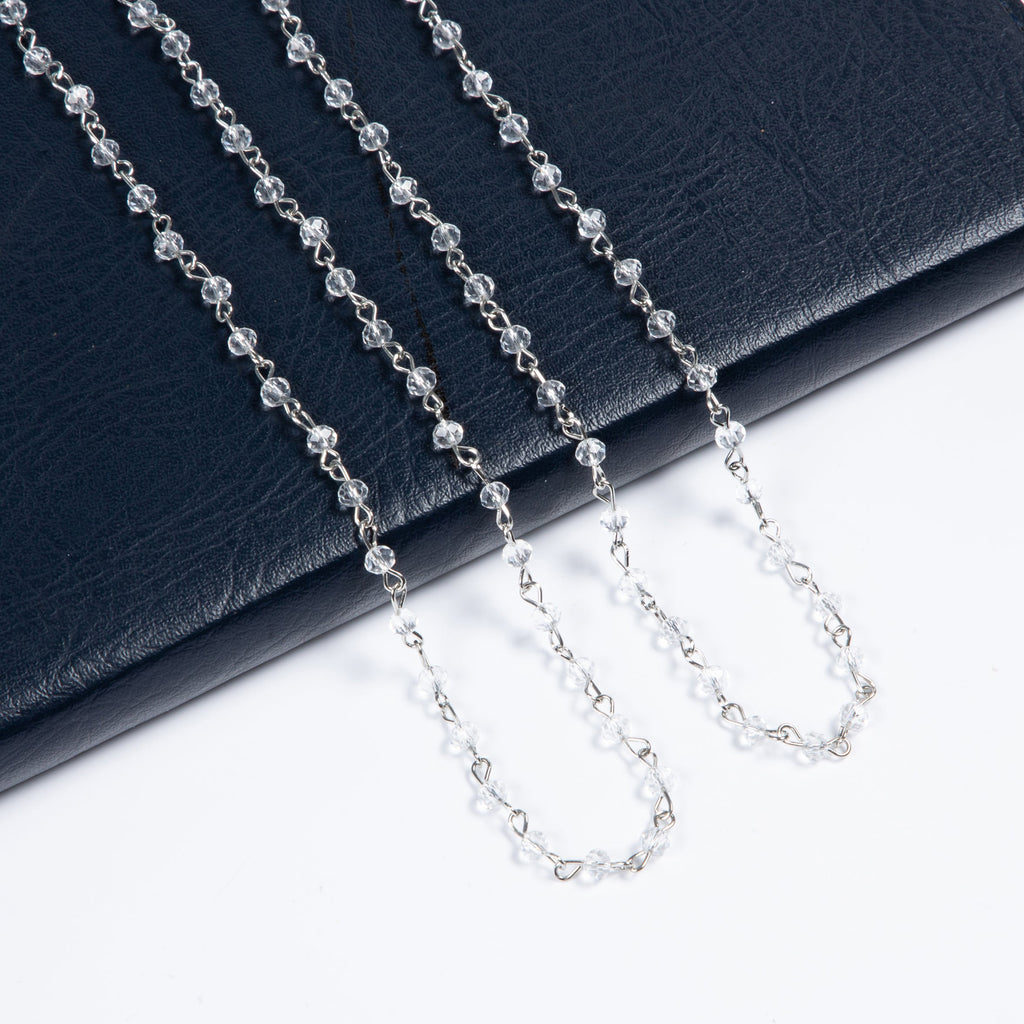 Crystal Beads Chain Necklace N1163-116-SL