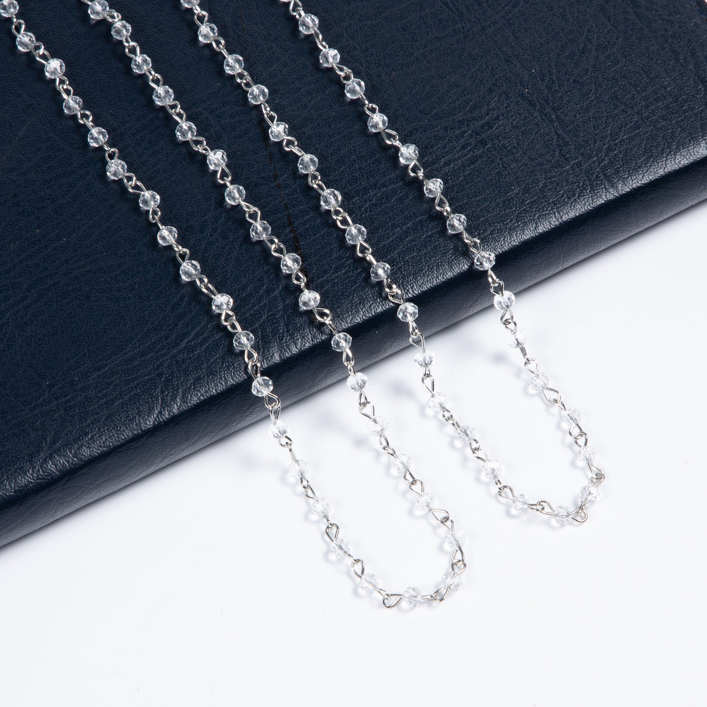 Crystal Beads Chain Necklace N1163-116-SL