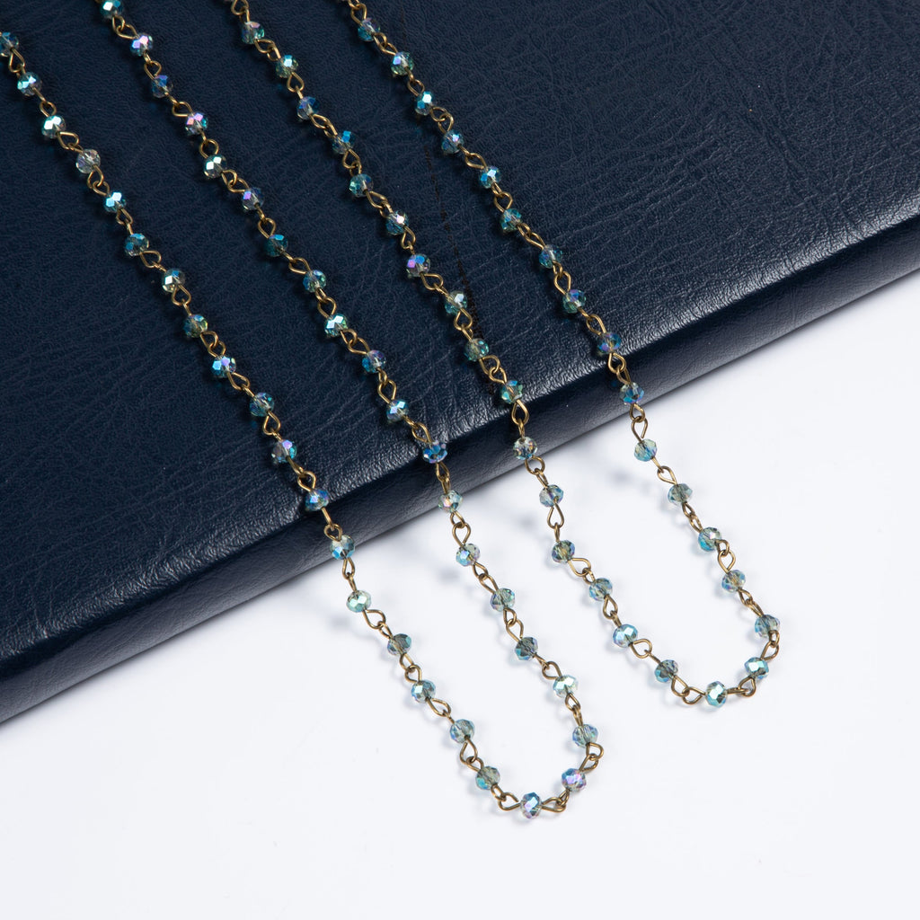 Crystal Beads Chain Necklace N1163-129-BZ