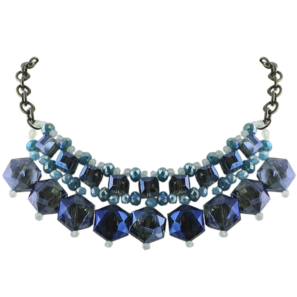 Woman Shiny Crystal Grey Necklaces  N2124