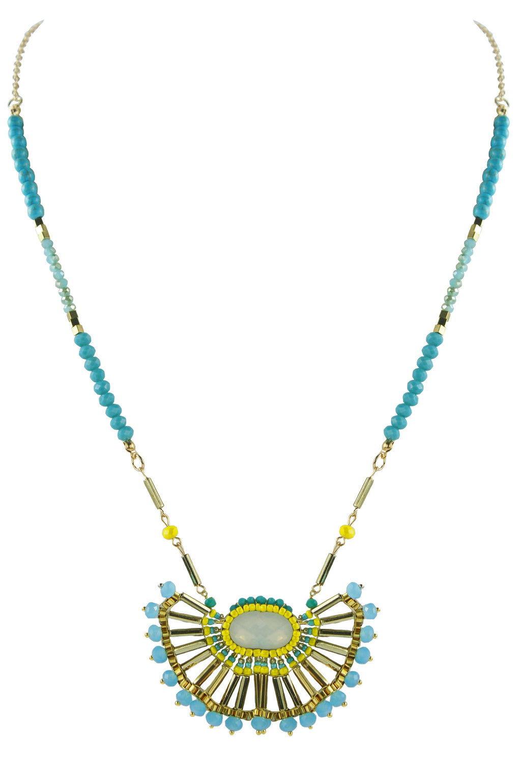 Geometry Pendant Crystal Braided Necklaces N2302