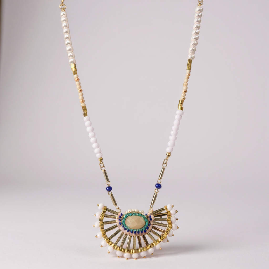 Geometry Pendant Crystal Braided Necklaces N2302
