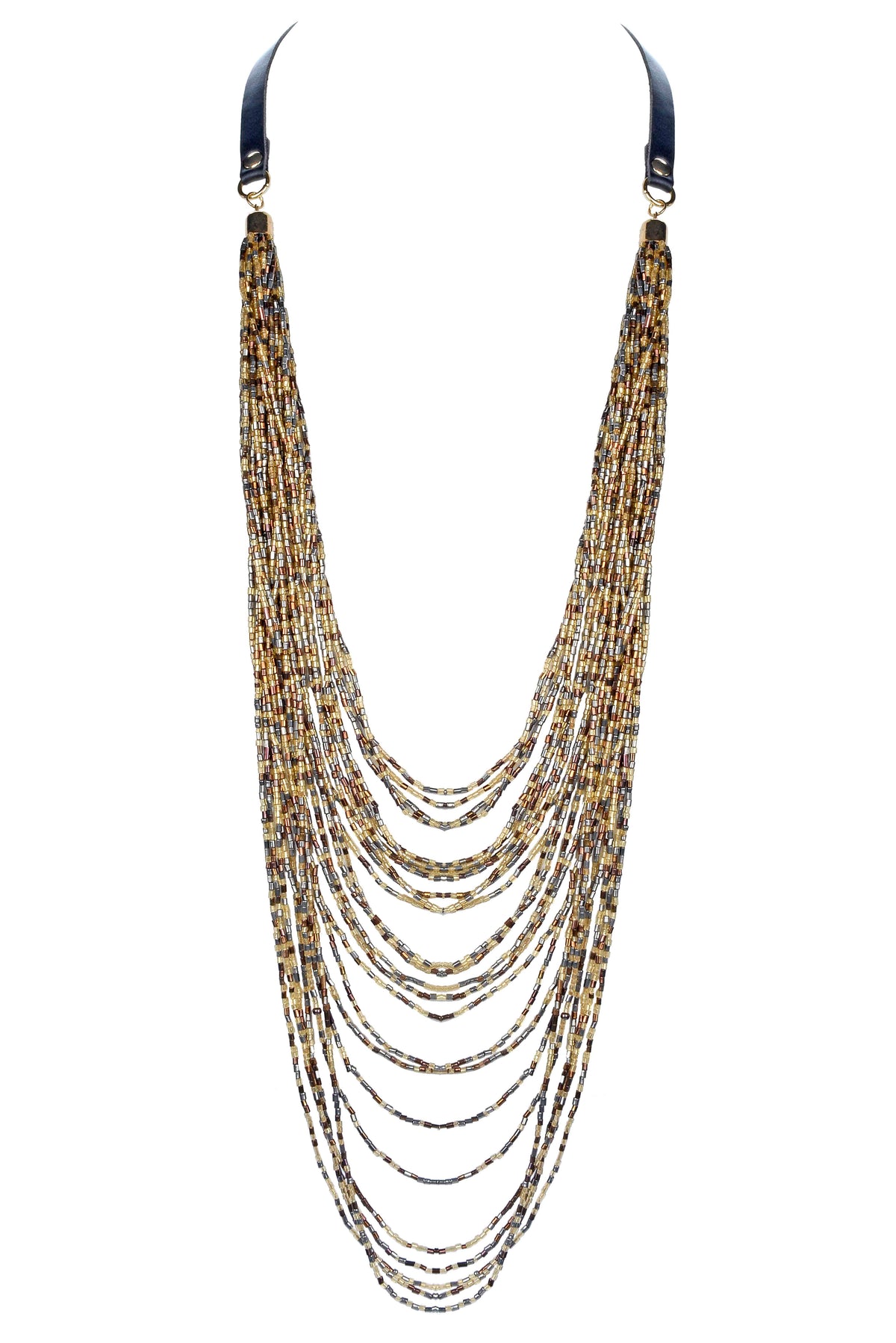 Long Multi-layer Crystal Beaded Necklace N2526