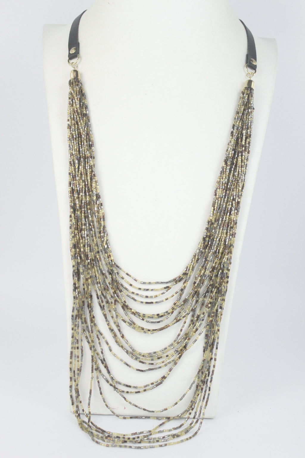 Long Multi-layer Crystal Beaded Necklace N2526