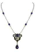 Purple Crystal Water Drop Necklace N2698