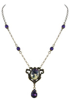 Purple Crystal Water Drop Necklace N2698