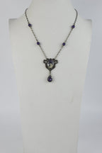 Purple Crystal Water Drop Necklace N2698