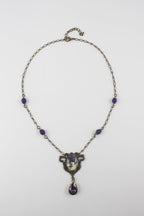 Purple Crystal Water Drop Necklace N2698