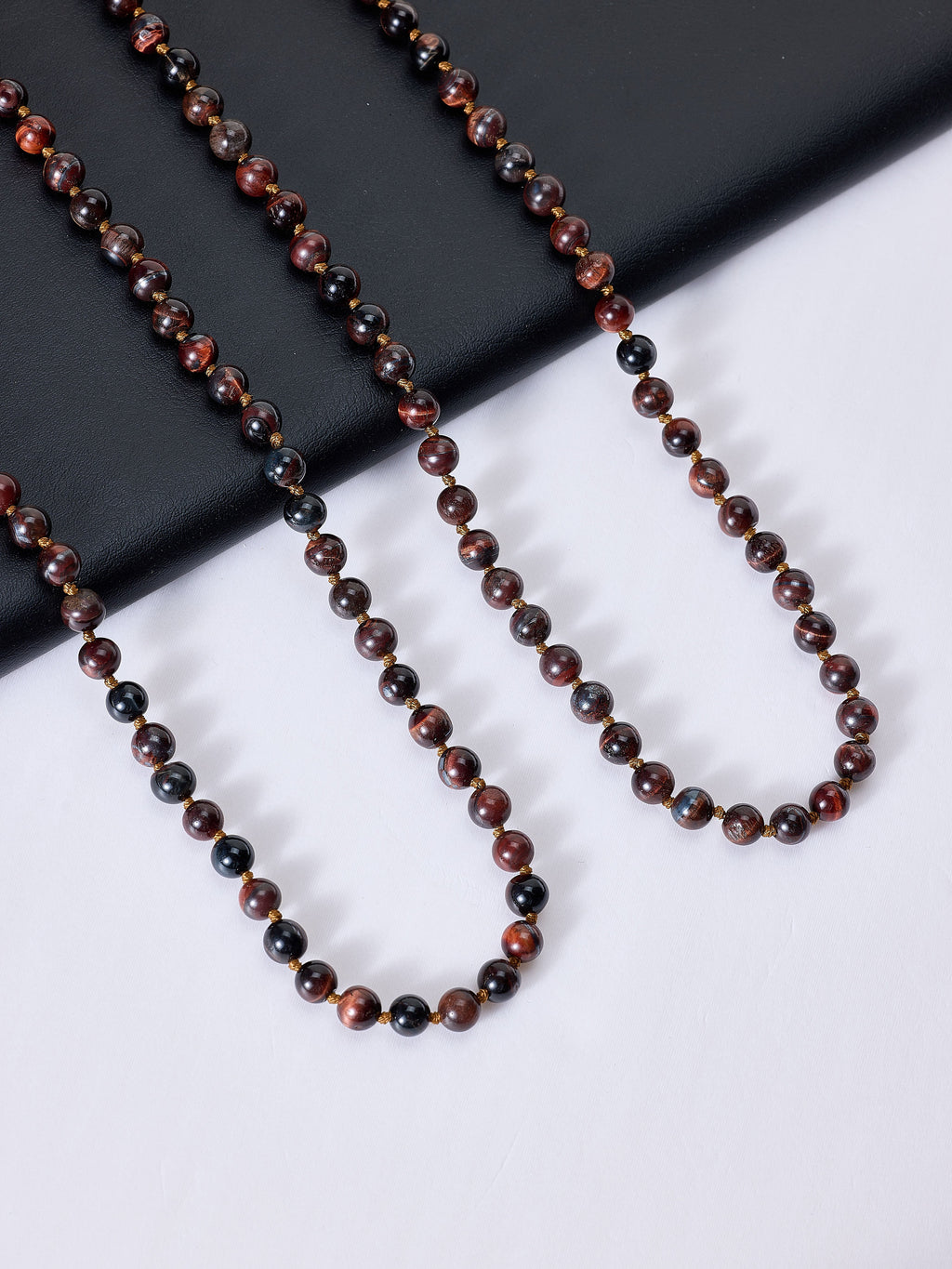 AB Red Tiger Eye Bead Long Necklace N2740