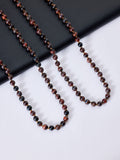AB Red Tiger Eye Bead Long Necklace N2740