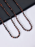 AB Red Tiger Eye Bead Long Necklace N2740