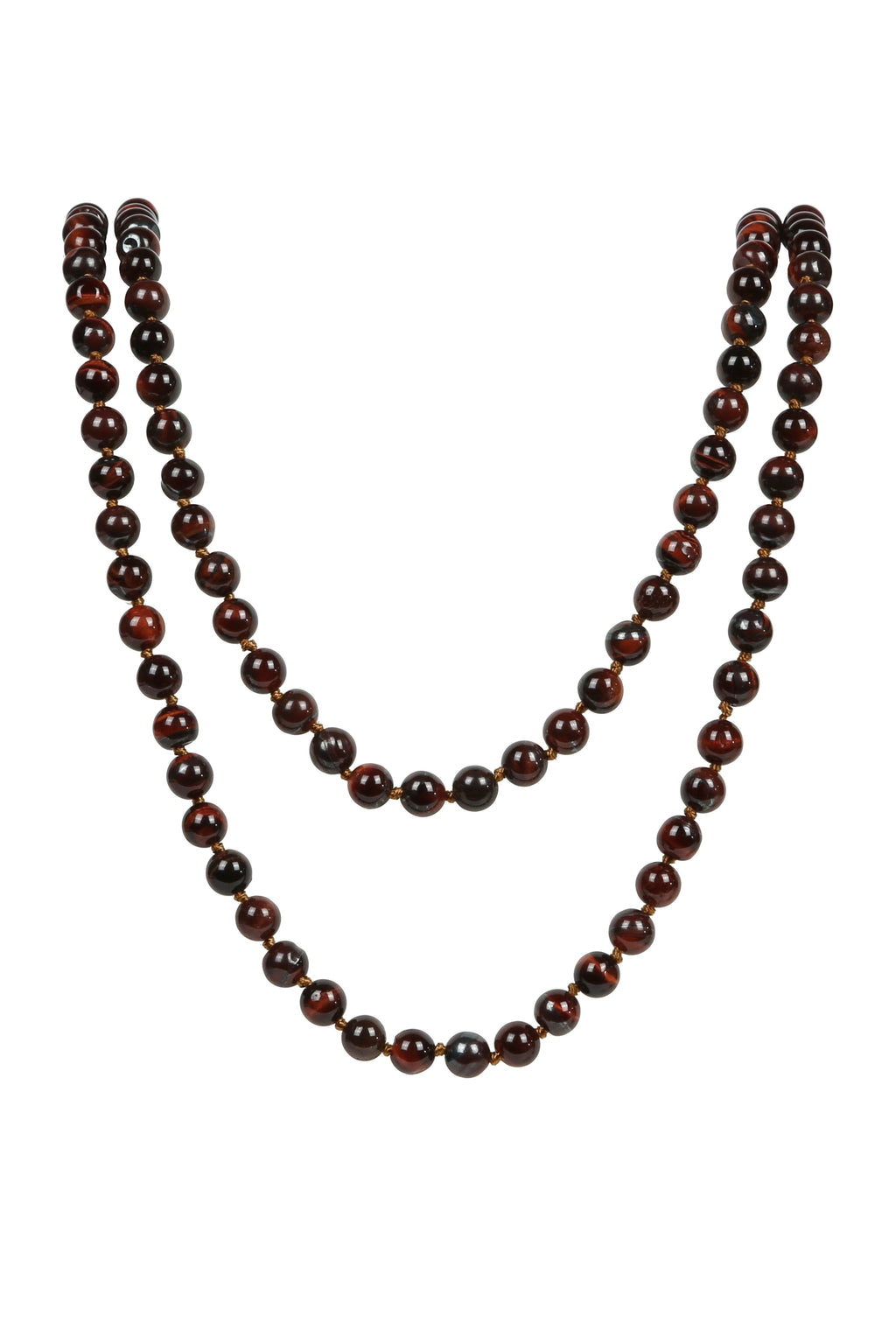 AB Red Tiger Eye Bead Long Necklace N2740 - alternate view