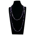 Purple Agate Bead Long Necklace N2740