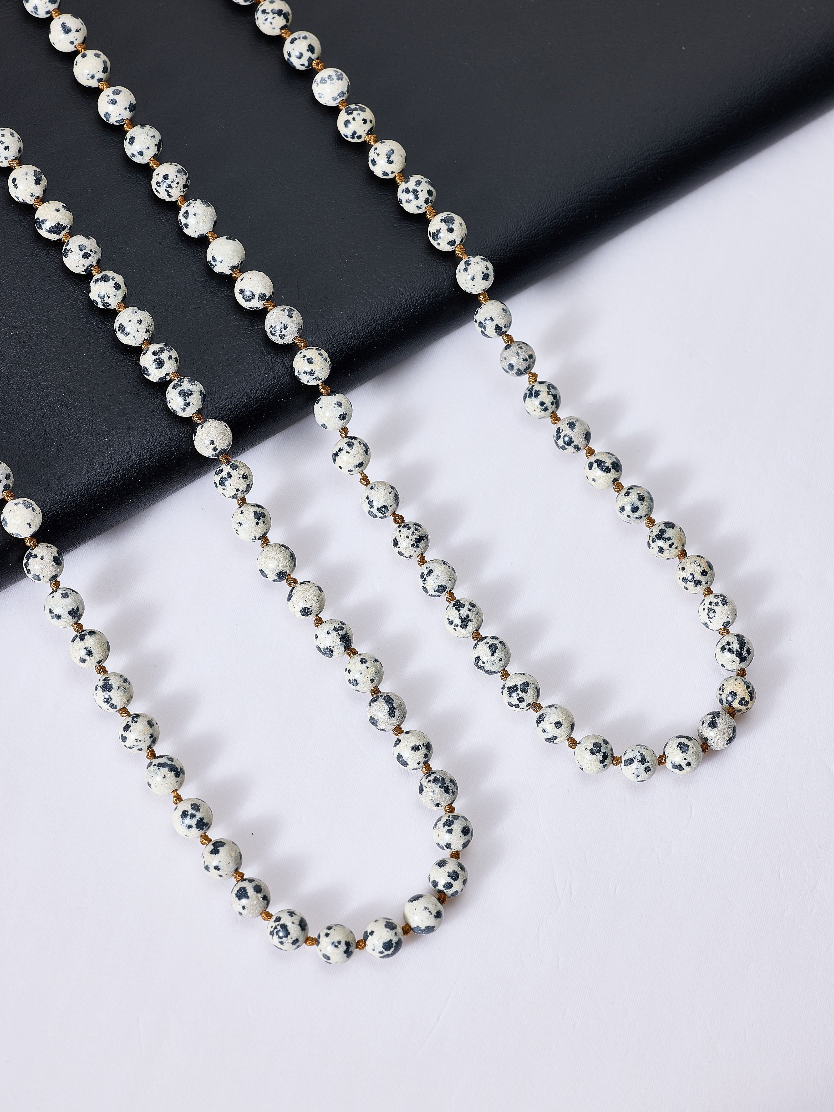 Dalmatian Stone Beaded Necklace N3180