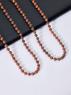 Red Gold Sandstone Bead Long Necklace N2740