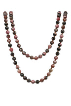 Black Rhodonite Bead Long Necklace N2740