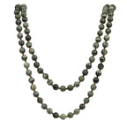 Green Zebra Jasper Bead Long Necklace N2740 - view 2