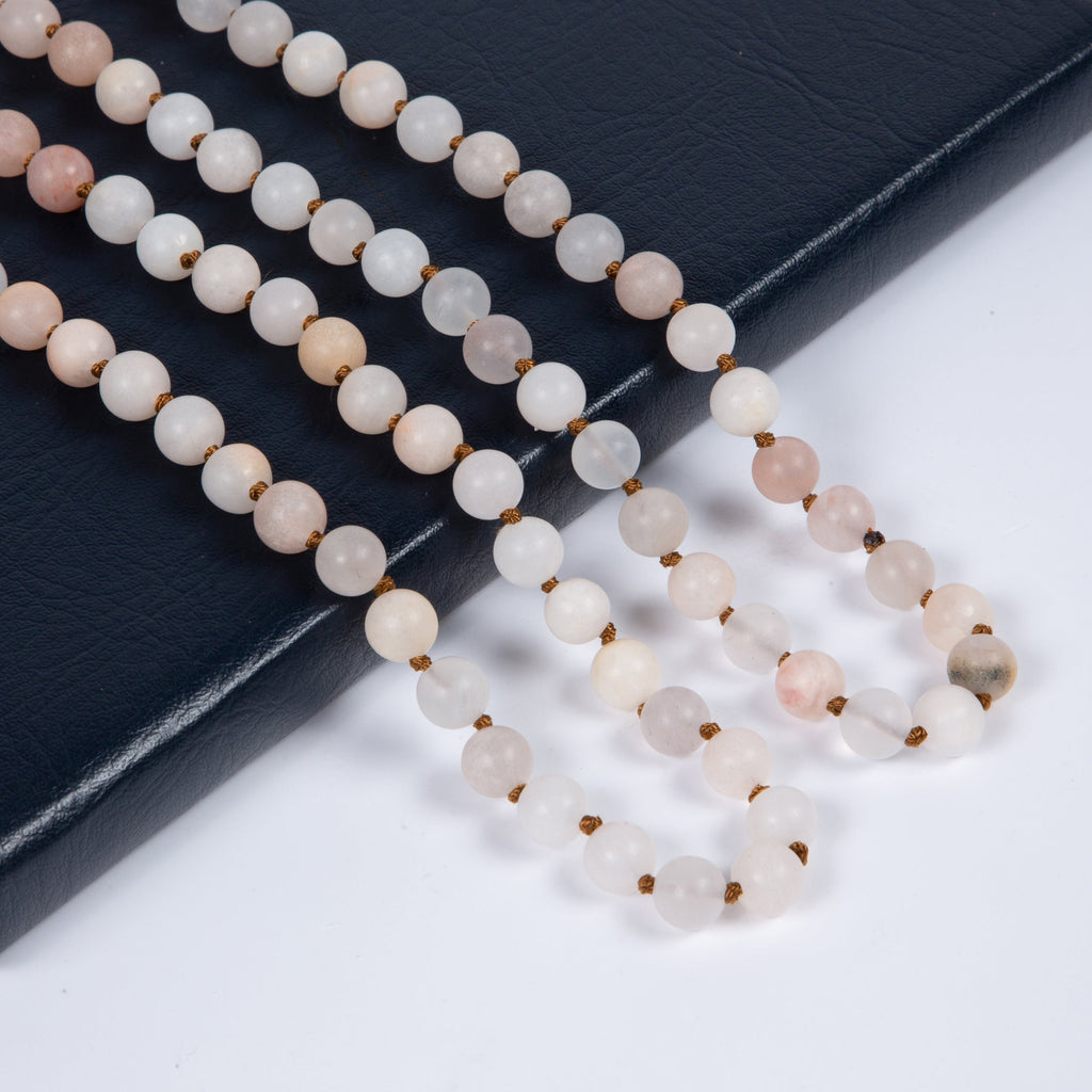 Pink Aventurine Bead Long Necklace N2740
