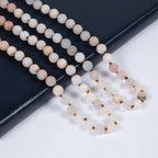 Pink Aventurine Bead Long Necklace N2740