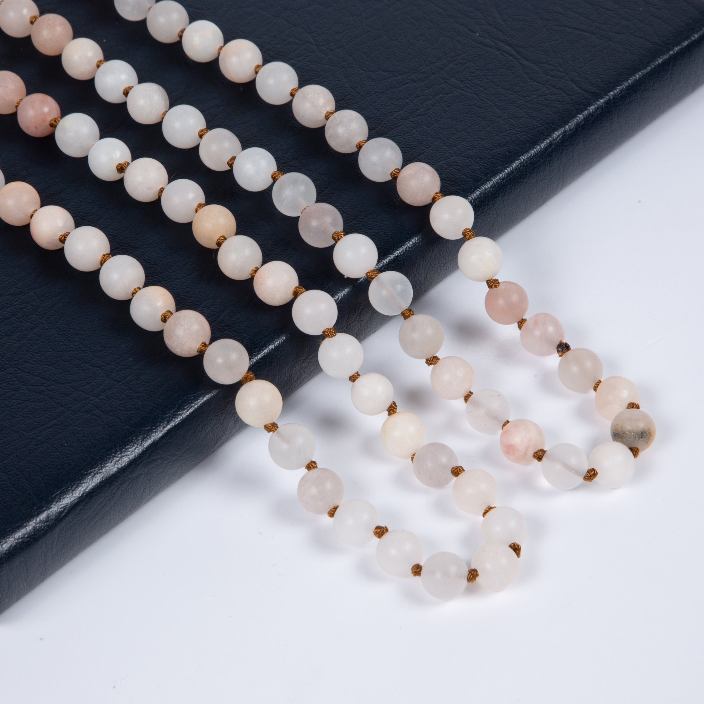 Pink Aventurine Bead Long Necklace N2740