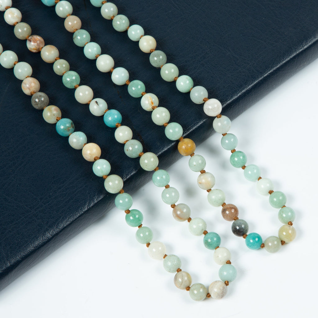 Amazonite Bead Long Necklace N2740