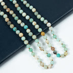Amazonite Bead Long Necklace N2740