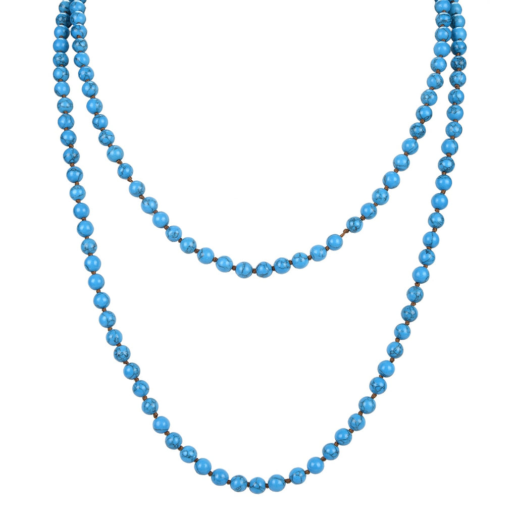 Composed Turquoise Beaded Long Necklace N2740 - view 3