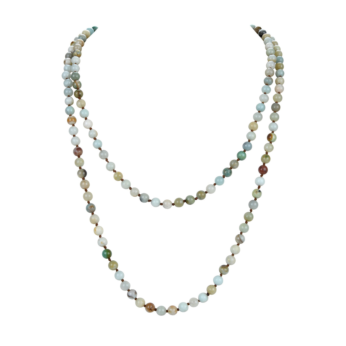 Amazonite Bead Long Necklace N2740 - view 2